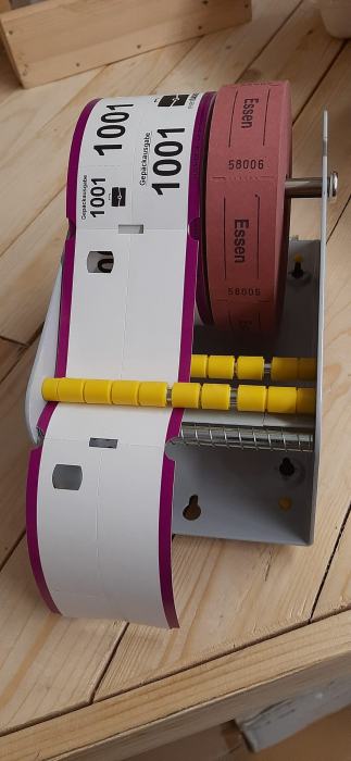 Wand-Ticketabroller für Garderobenmarken und Wertmarken